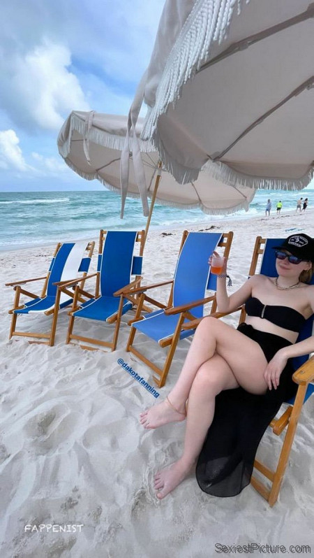 Dakota Fanning Sexy Beach Bikini