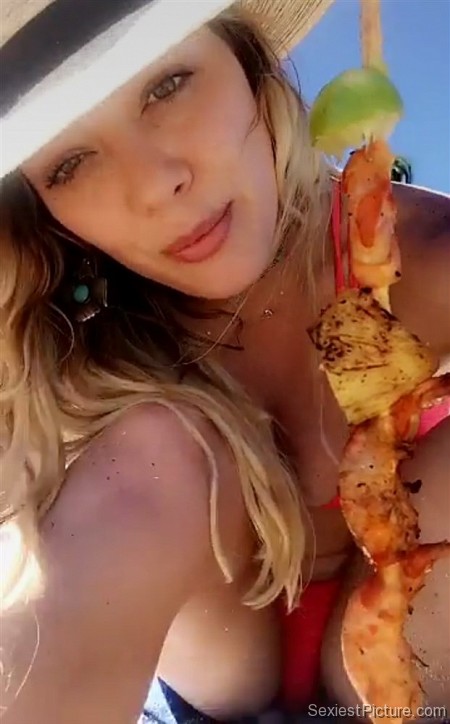 Hilary Duff sexy bikini selfie closeup