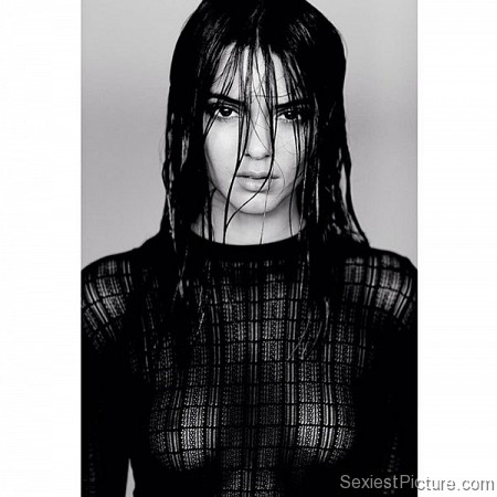 Kendall Jenner see through boobs tits wet