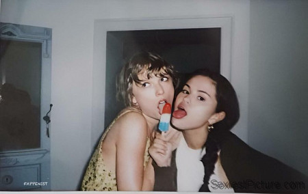 Taylor Swift and Selena Gomez Licking a Popsicle