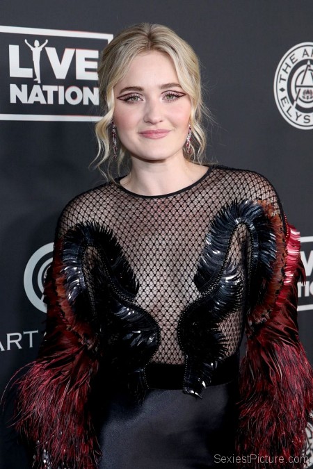 AJ Michalka Braless Boobs