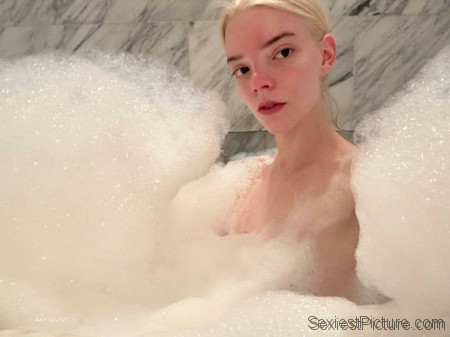 Anya Taylor-Joy Nude Covered in Bubbles