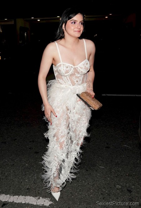 Ariel Winter Braless Boobs in a See Through Dress