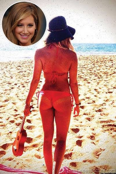 Ashley Tisdale sexy ass in a bikini on the beach