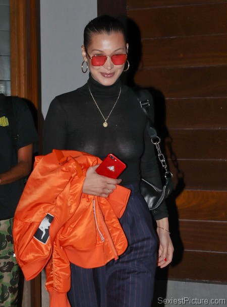 Bella Hadid braless