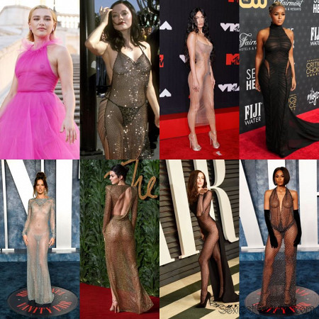 Best Nude Revealing Celebrity Red Carpet Dresses Of All Time