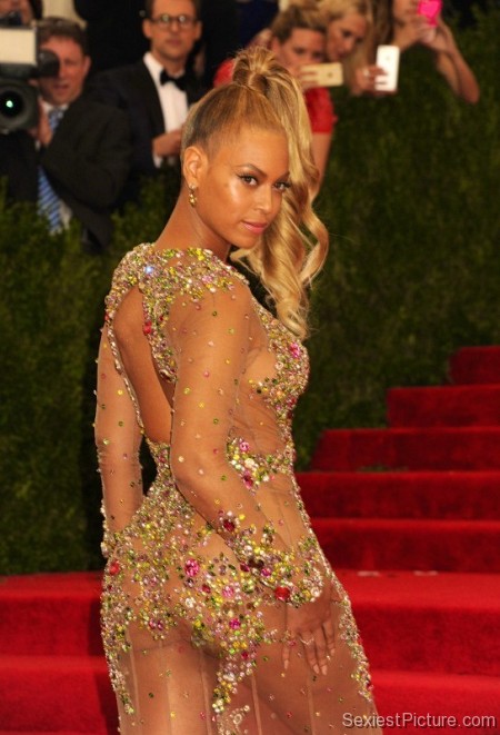 Beyonce sexy see through dress