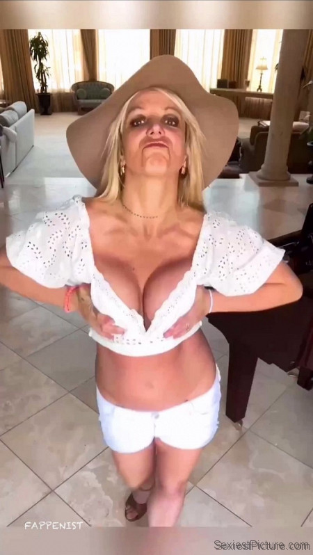 Britney Spears Pressing Her Big Tits Together