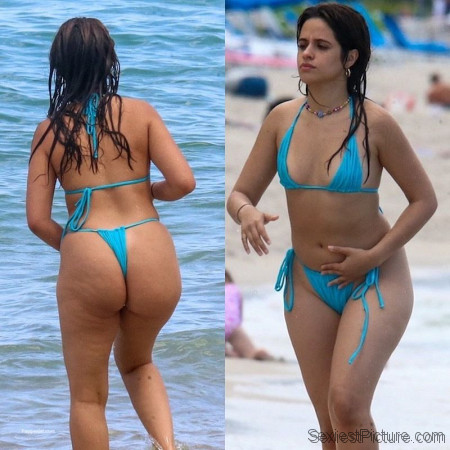 Camila Cabello Sexy Ass Booty and Tits at the Beach