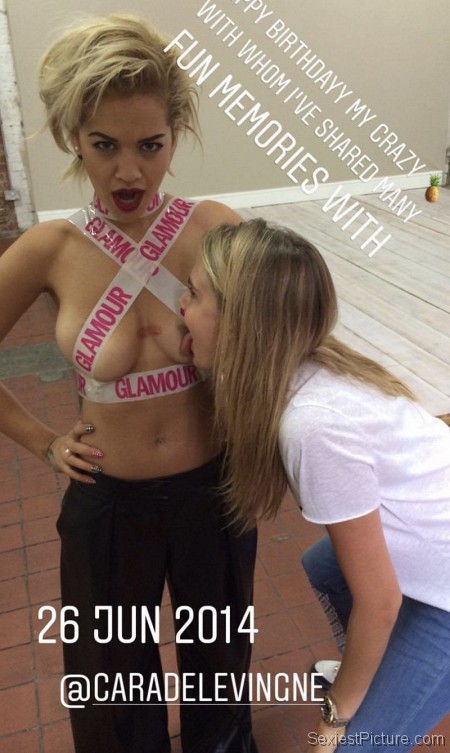 Cara Delevingne Licking Rita Oras Boobs