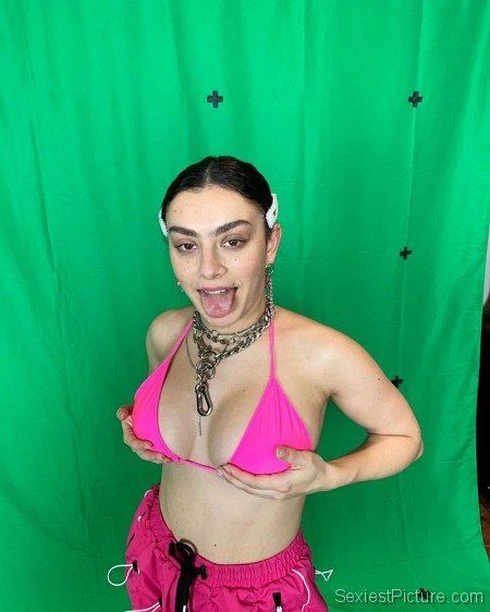 Charli XCX Holding Her Big Tits