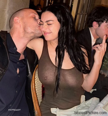 Charli XCX Nude Big Tits at Dinner