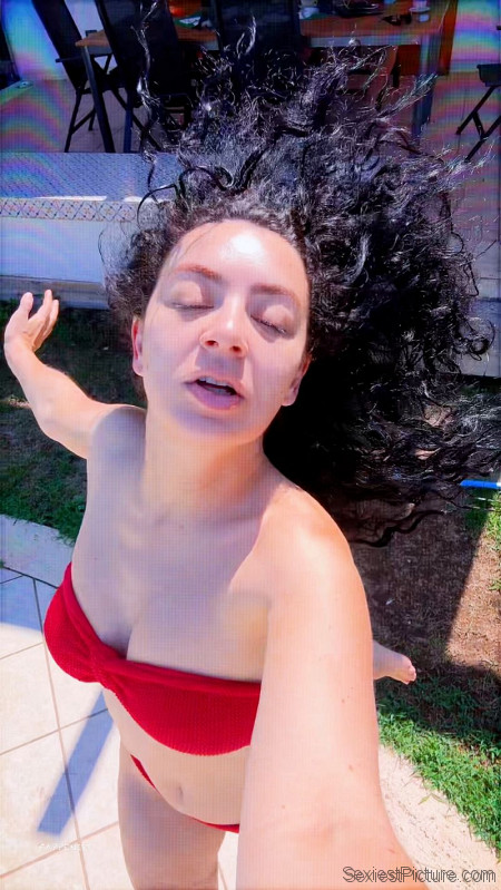 Charli XCX Tits and Ass Thong Bikini
