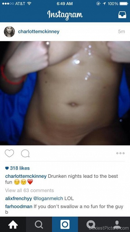 Charlotte Mckinney porn nude naked boobs cumshot sex drunk instagram