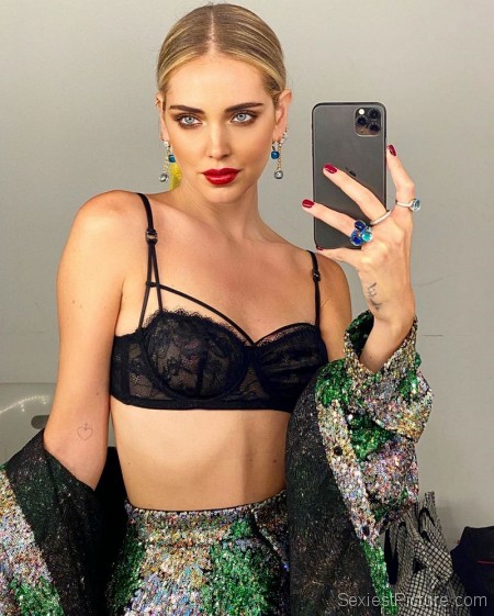 Chiara Ferragni Boobs in a See Through Bra