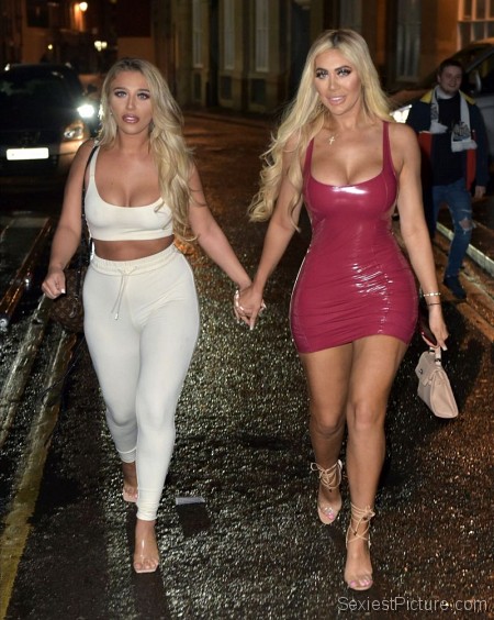 Chloe Ferry and Sophie Kasaei Braless Boobs Cleavage