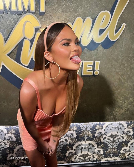 Chrissy Teigen Big Tits Tongue Out