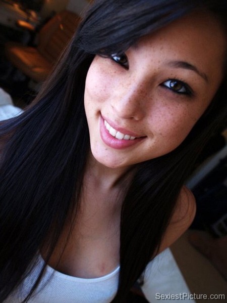 Cute sexy Asian teen freckles petite  