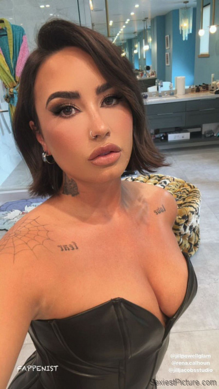 Demi Lovato Braless Boobs