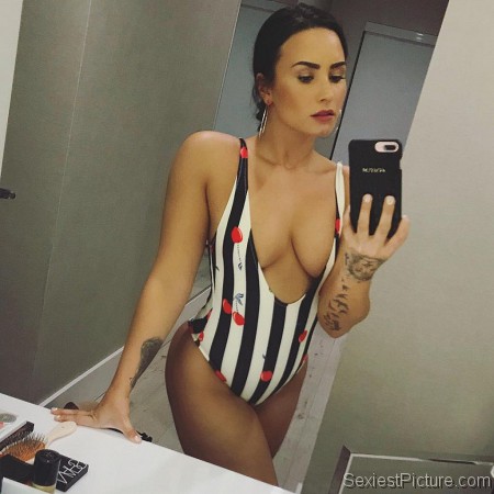 Demi Lovato boobs cleavage selfie