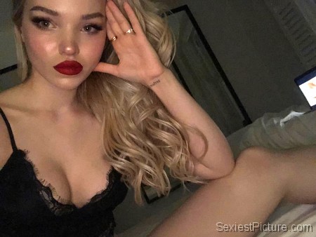 Dove Cameron sexy lingerie in bed