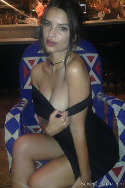 Emily Ratajkowski Sexy Revealing Dress Flaunting Naughty Cleavage