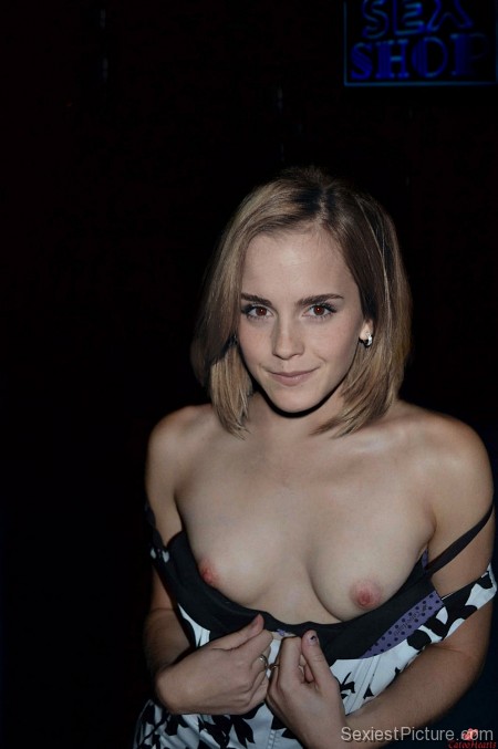 Emma Watson nude topless stripping public