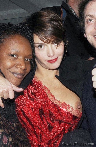 Emma de Caunes nip slip boob flash