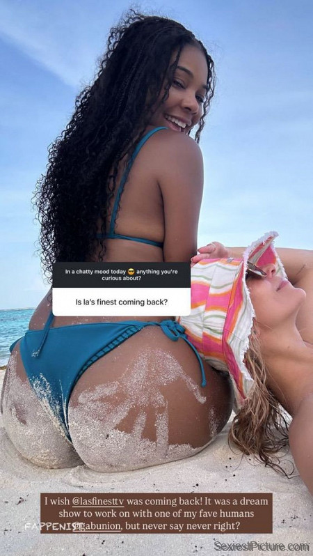 Gabrielle Union Sexy Ass Booty Thong Bikini