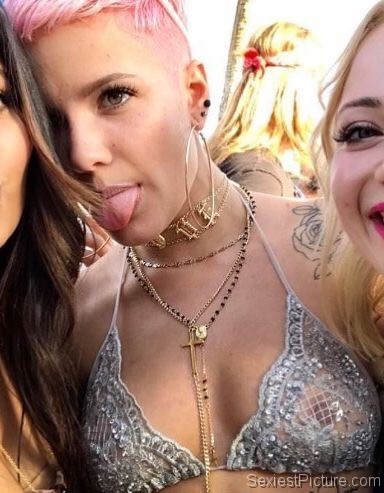 Halsey see through top at Coachella