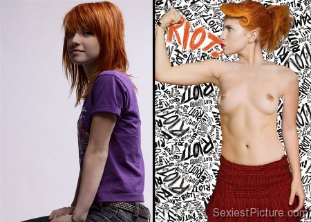 Hayley Williams nude topless boobs tits skirt