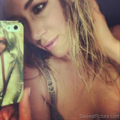 Haylie Duff sexy closeup selfie in just a bra