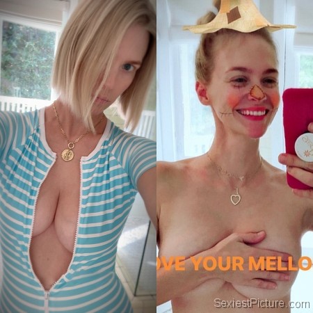 January Jones Nude and Braless Boobs