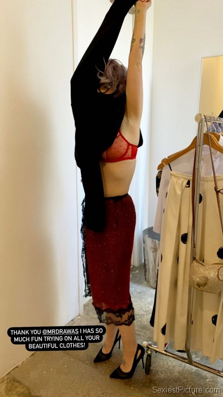 Kelly Osbourne Boobs in a See Through Bra