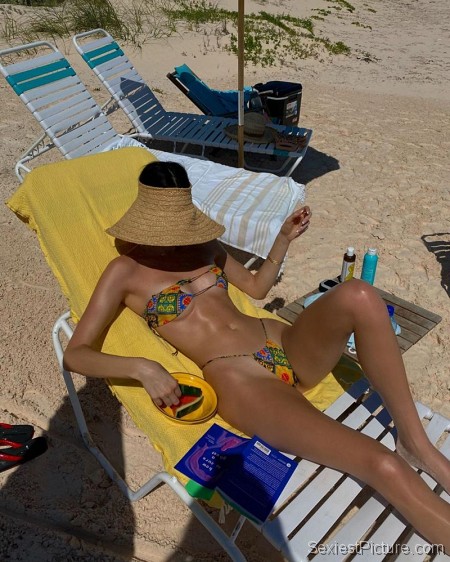 Kendall Jenner Sexy Little Thong Bikini