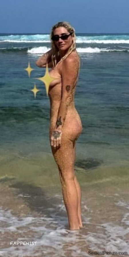Kesha Naked at the Beach