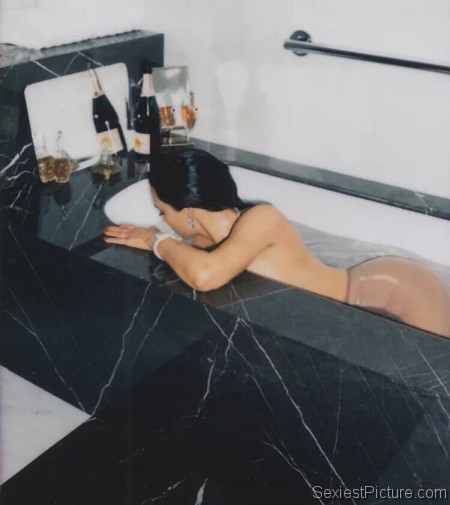 Kim Kardashian in the bath