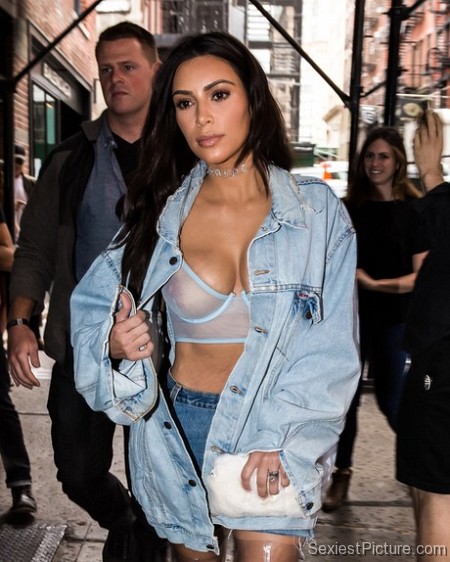 Kim Kardashian see through bra top boobs big tits