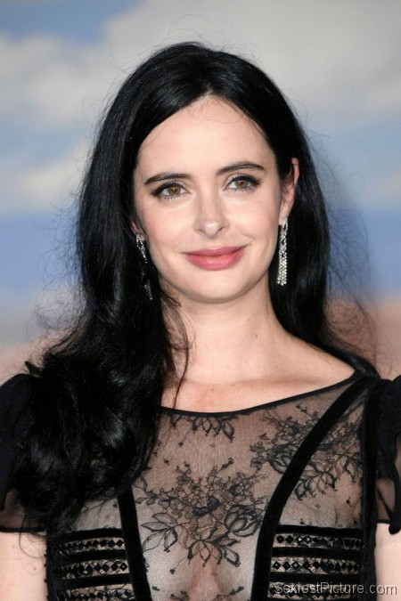 Krysten Ritter Braless Boobs in a See Through Dress