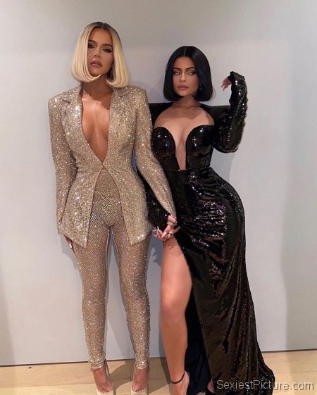 Kylie Jenner and Khloe Kardashian Braless Boobs