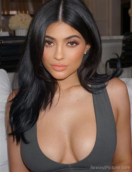 Kylie Jenner sexy dress boobs big tits cleavage