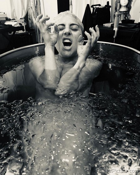 Lady Gaga Naked Ice Bath