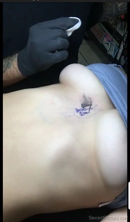 Lia Marie Johnson Nude Getting Her Chest Tattoo