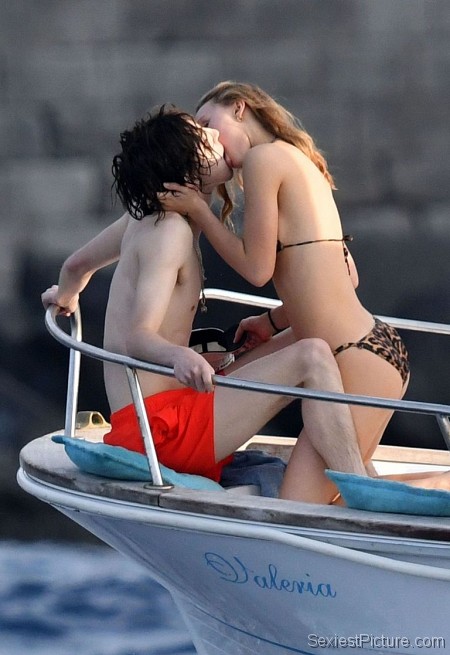 Lily-Rose Depp Sexy Thong Bikini Making Out With Timothee Chalamet