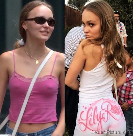 Lily-Rose Depp sexy ass and braless tits
