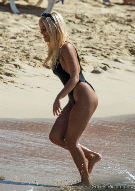 Lottie Tomlinson Sexy Ass Thong Swimsuit