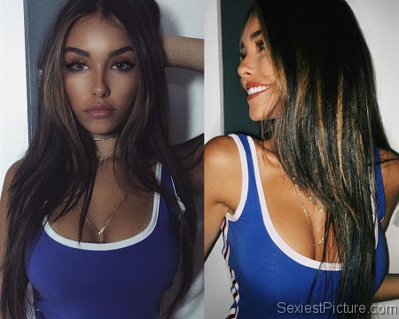 Madison Beer in a tight top showing off sexy cleavage