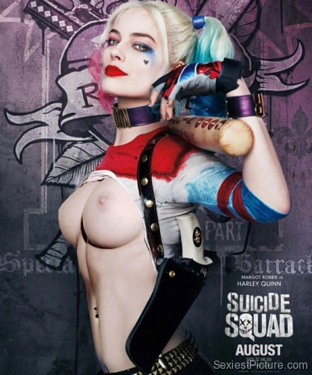 Margot Robbie Harley Quinn Suicide Squad nude topless boobs big tits