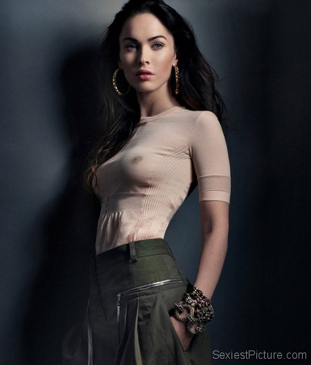 Megan Fox braless nipples