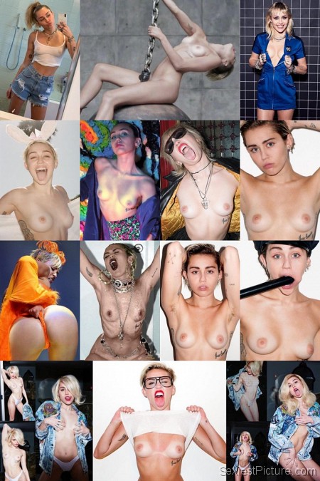 Miley Cyrus Nude Collage